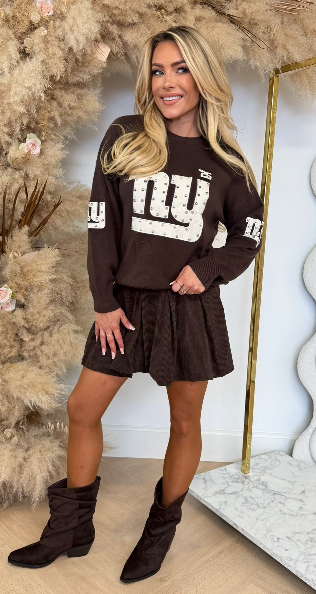 NY STUDS SWEAT 3831337 CHOCO