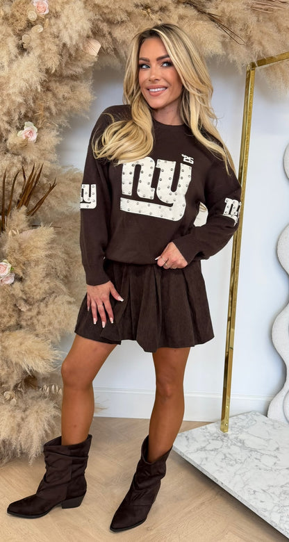 NY STUDS SWEAT 3831337 CHOCO