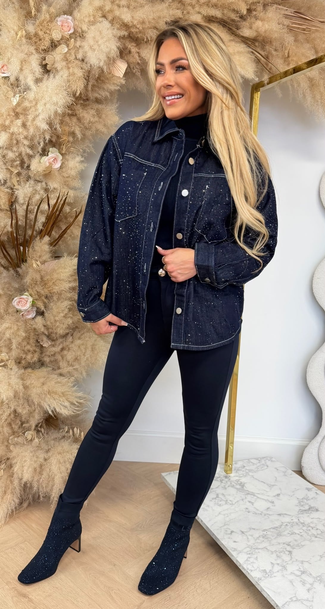 MISS SPARKLE BLOUSE 1205-3 DARKDENIM