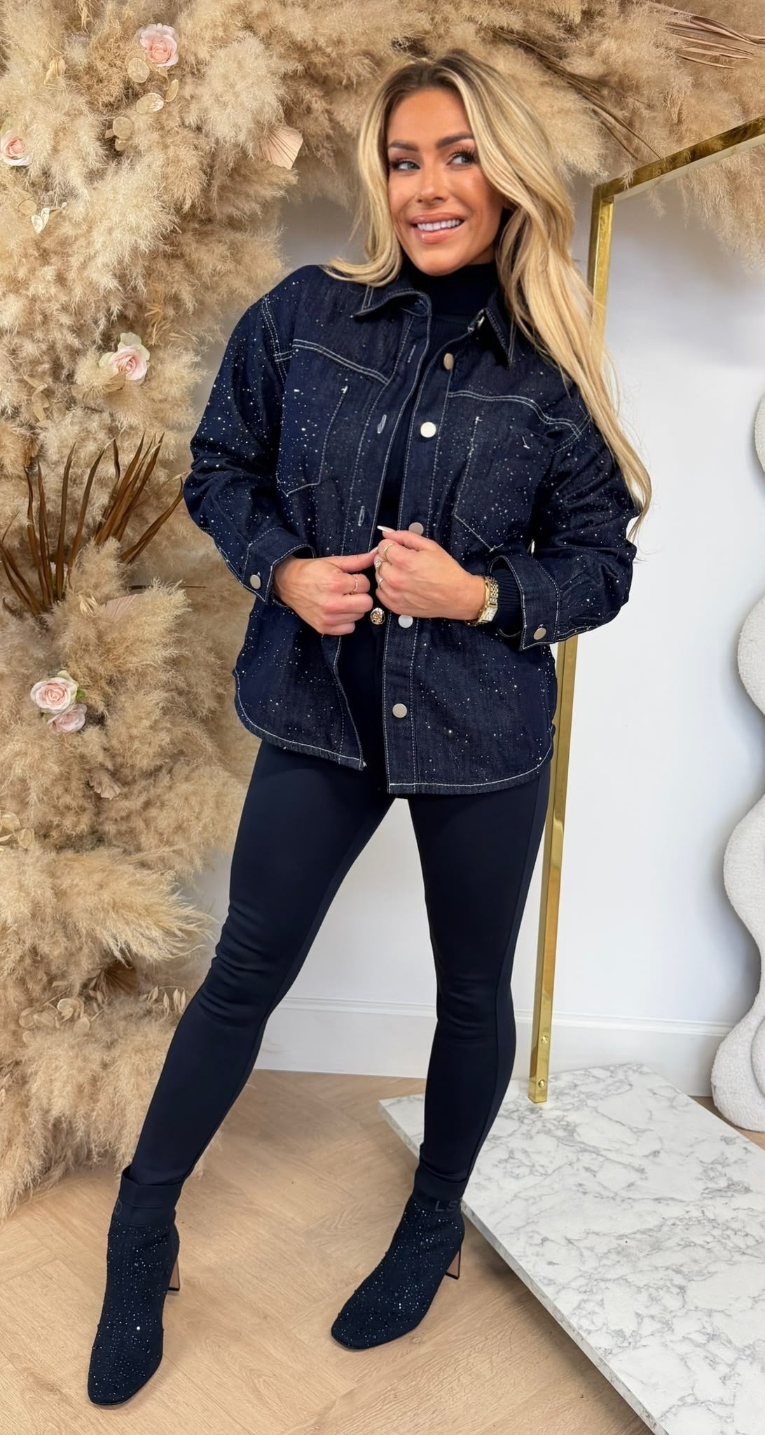 MISS SPARKLE BLOUSE 1205-3 DARKDENIM