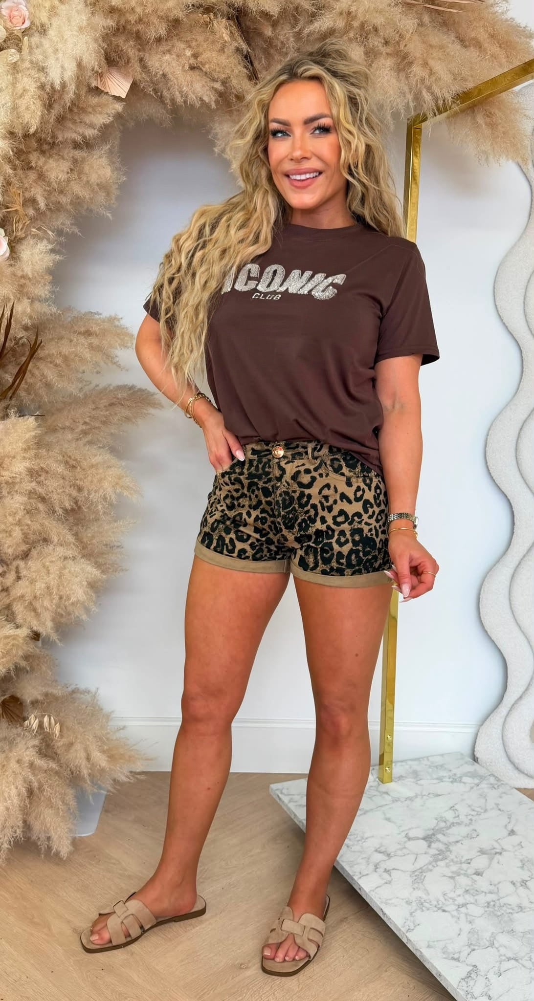ICONIC MINI SEQUIN TEE 1003 CHOCO
