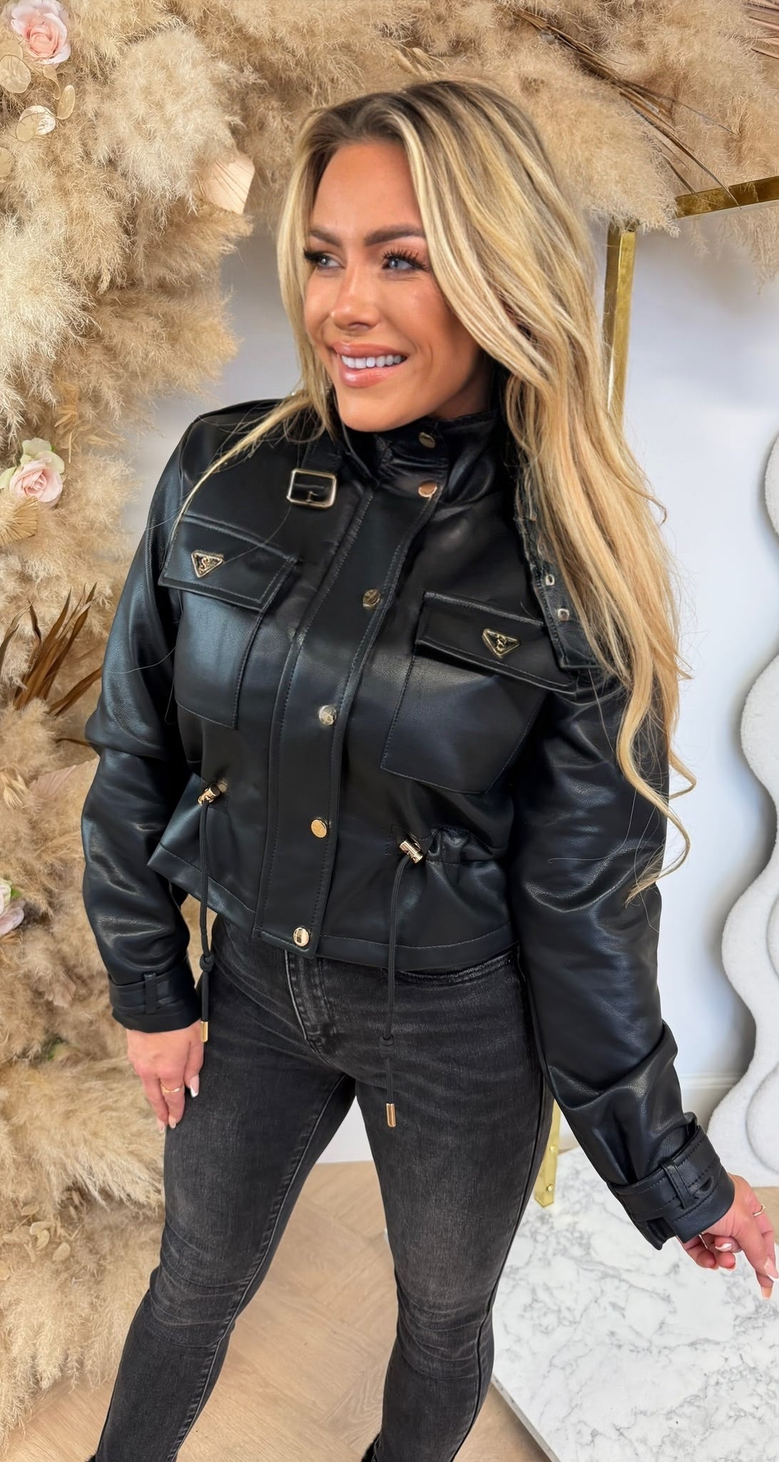 MEGGY LEATHER LOOK JACKET 5639 BLACK