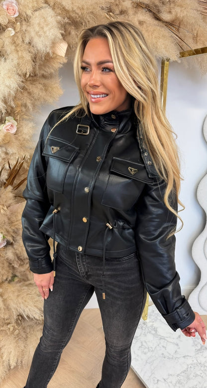 MEGGY LEATHER LOOK JACKET 5639 BLACK