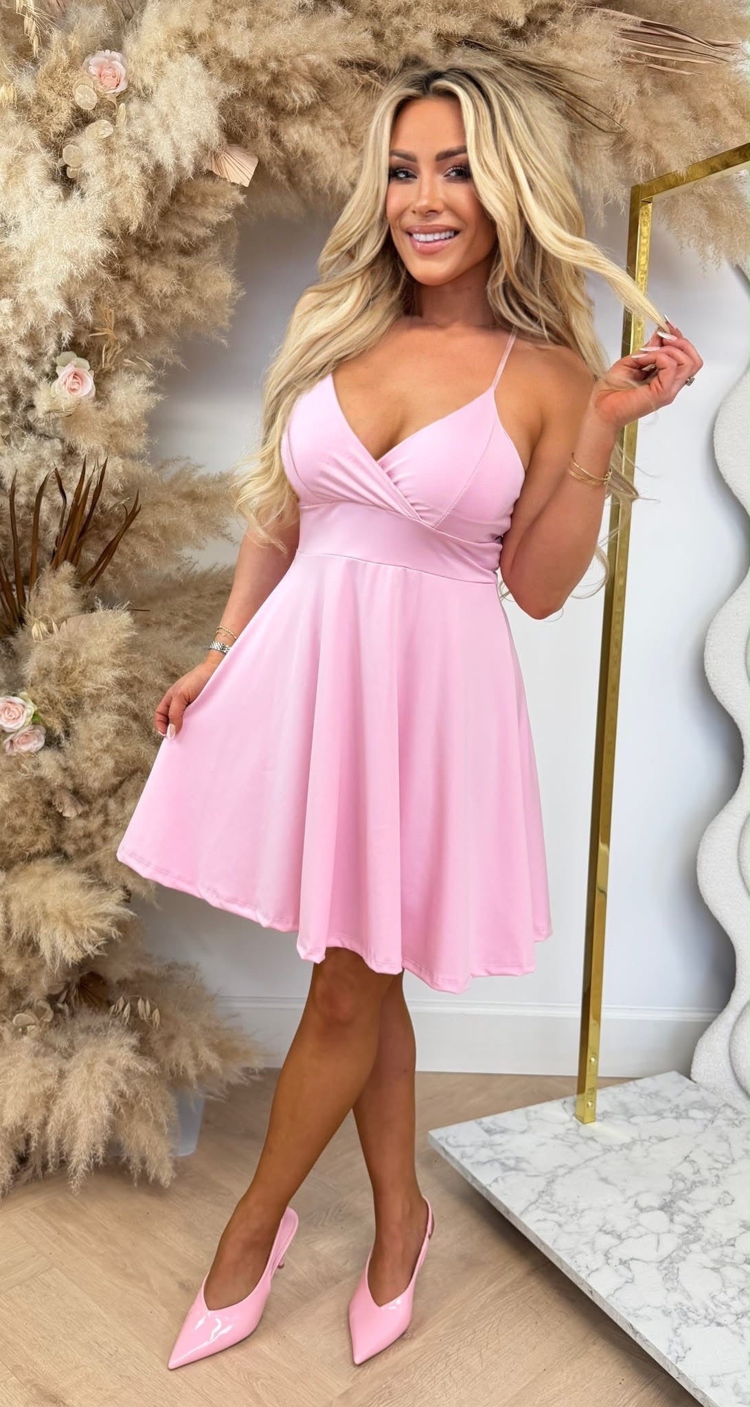 BASIC STRETCHY DRESS PINK