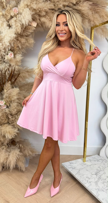 BASIC STRETCHY DRESS PINK