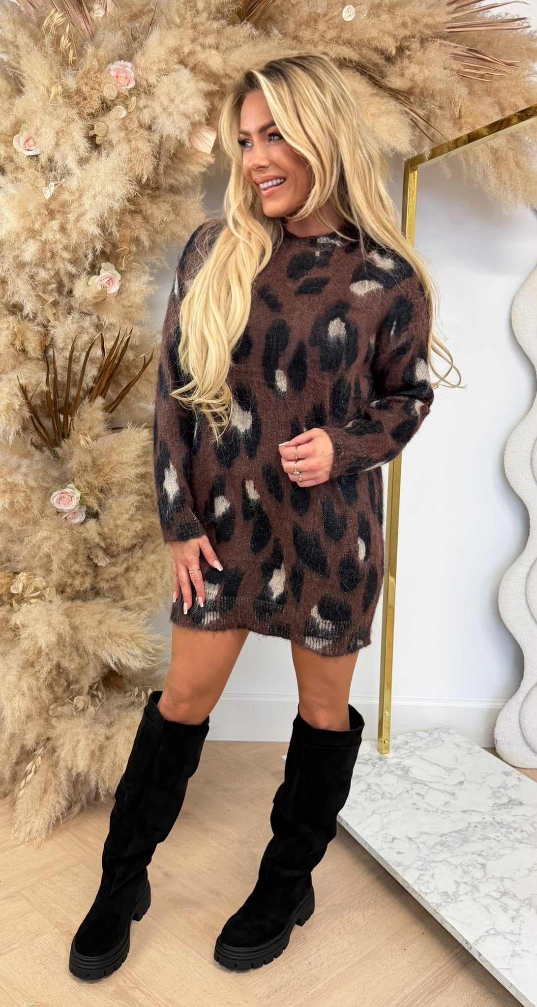BRUSHED LEO PRINT TRUI 3831475 BROWN