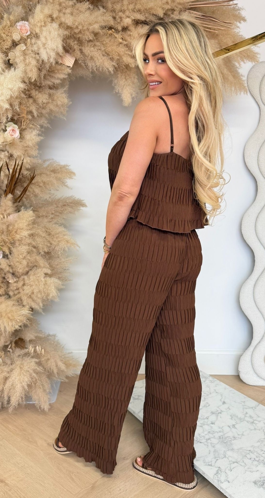 ISA LUXURY JUMPSUIT BROWN