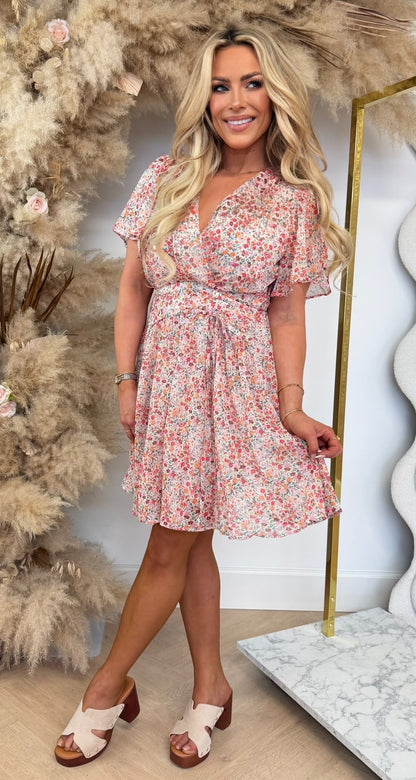 BLOOM DRESS 154 ORANGE/RED/GREEN