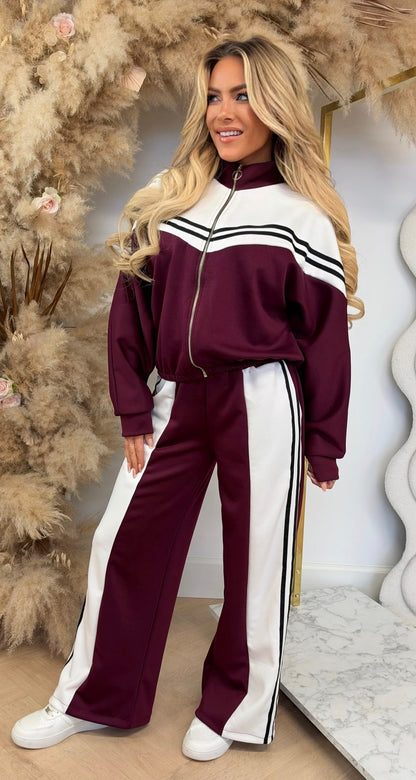 METTE STRIPE SET BORDEAUX