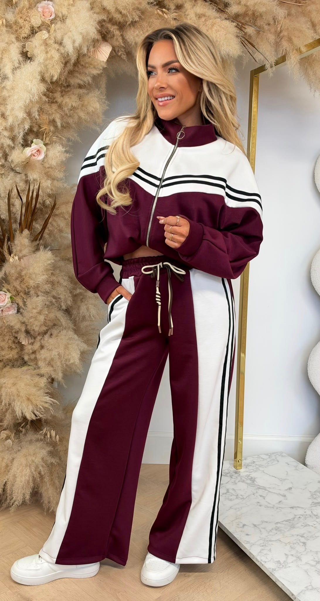METTE STRIPE SET BORDEAUX