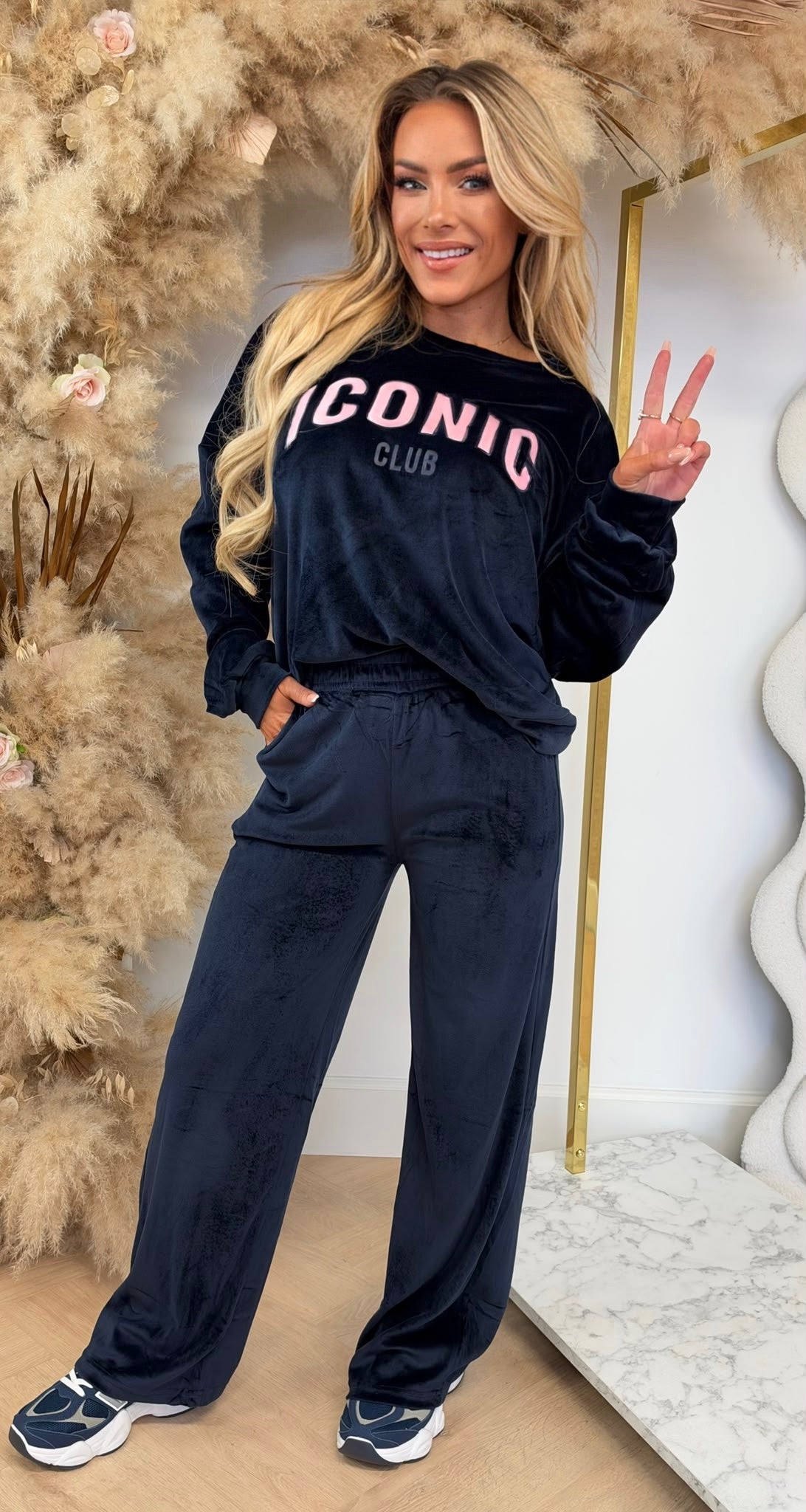 BEST ICONIC VELVET SET 1073 NAVY