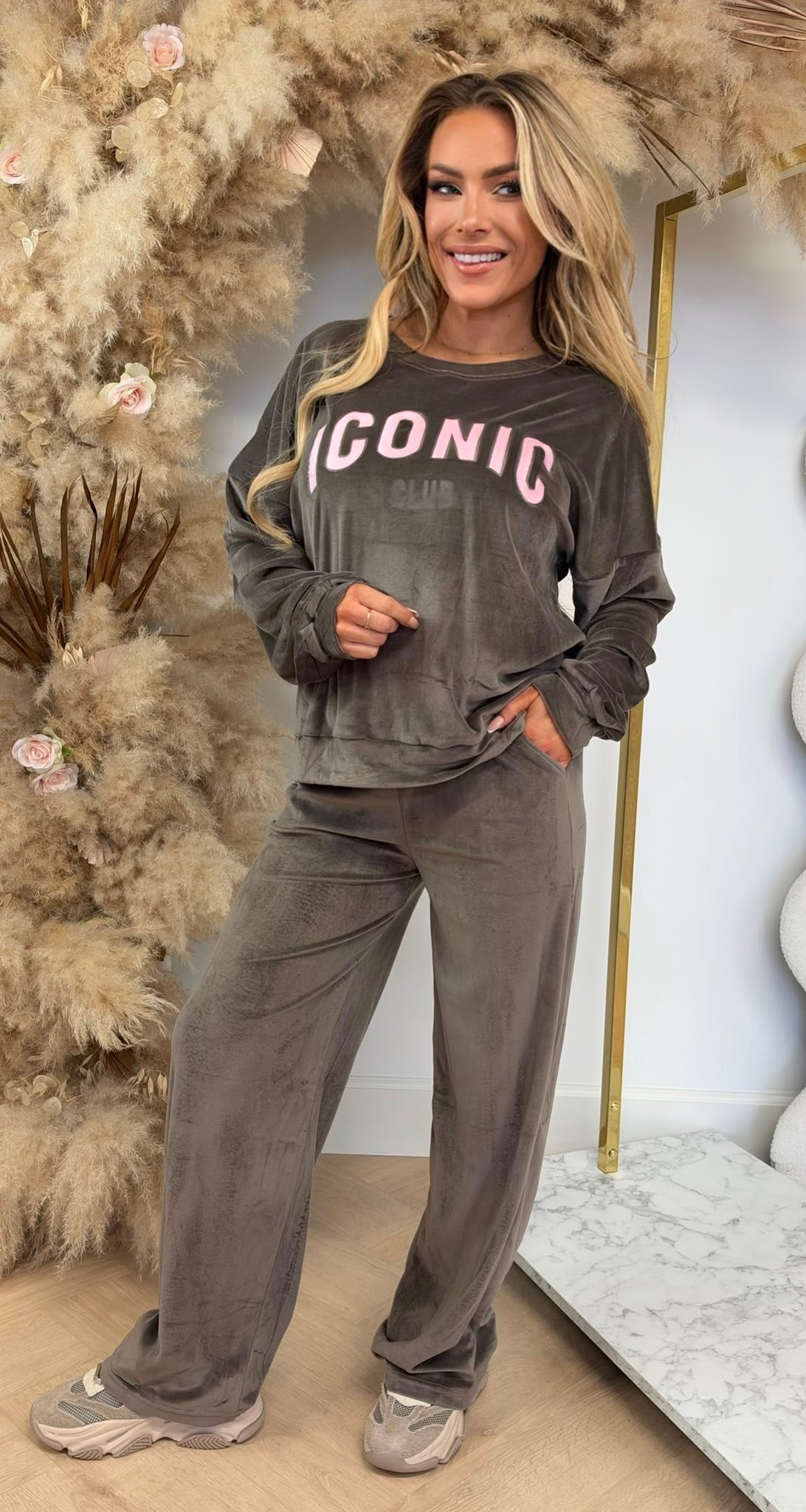 BEST ICONIC VELVET SET 1073 TAUPE