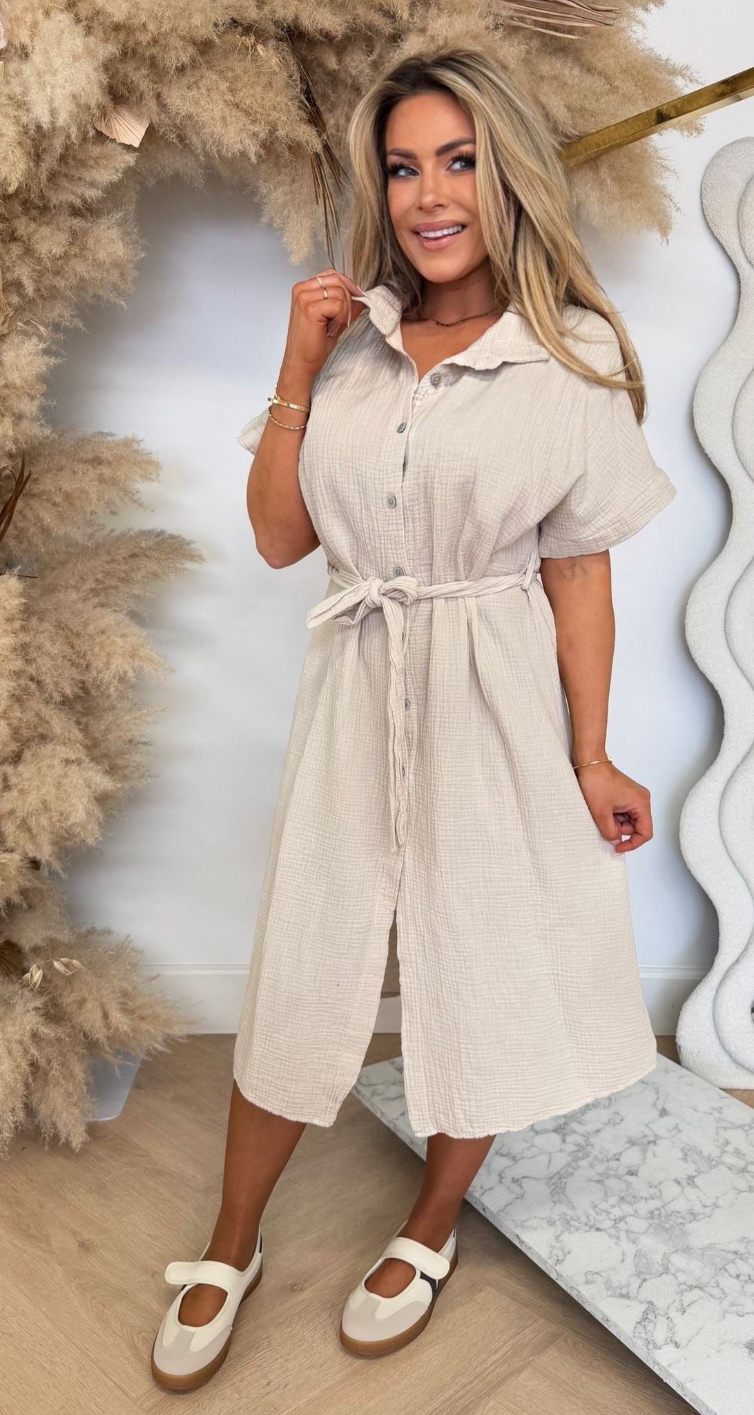 JESSIE MOUSSELINE LUS DRESS BEIGE