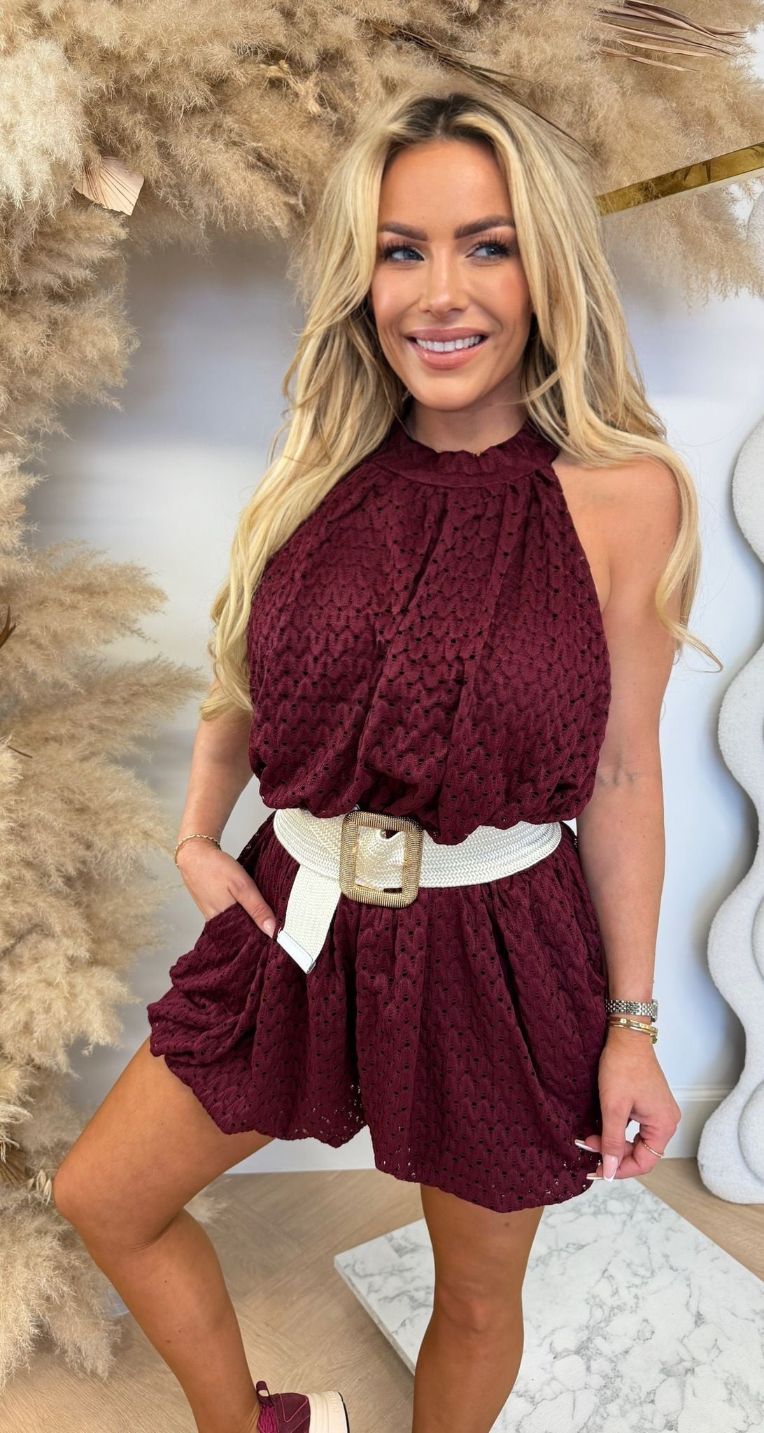 FASHION PLAYSUIT BORDEAUX