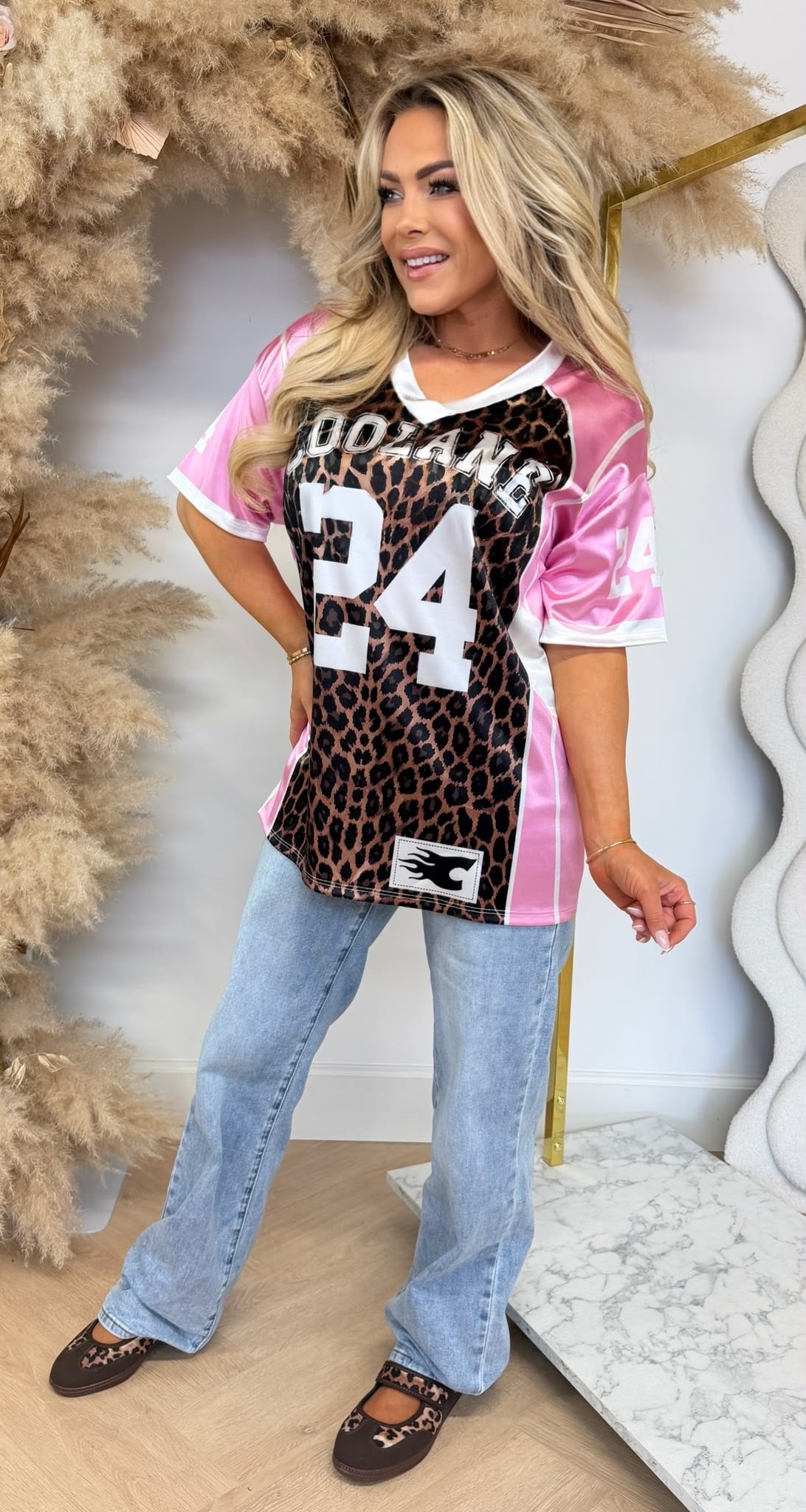 COOLANE LEO PRINT SHIRT PINK