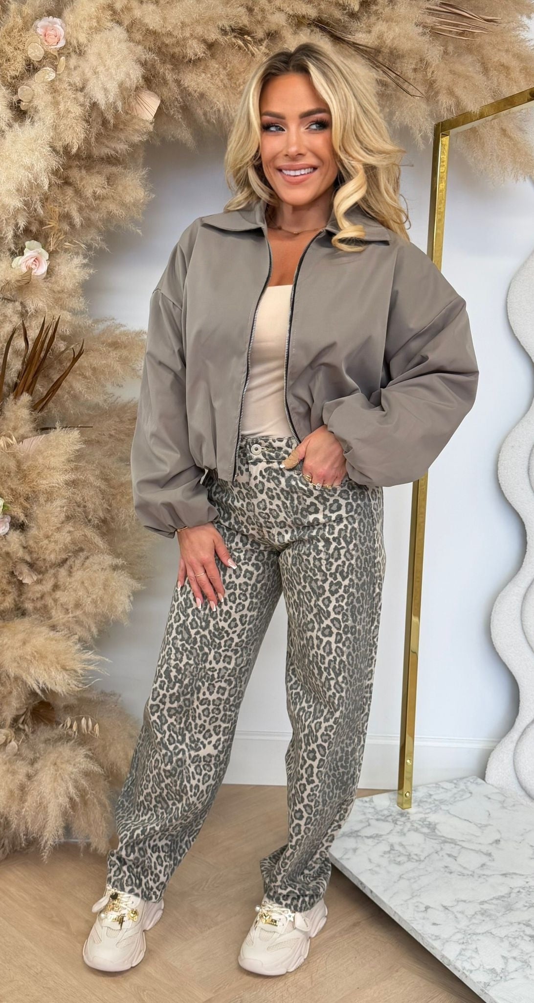 NEW ZIPPER BOMBERJACKET TAUPE