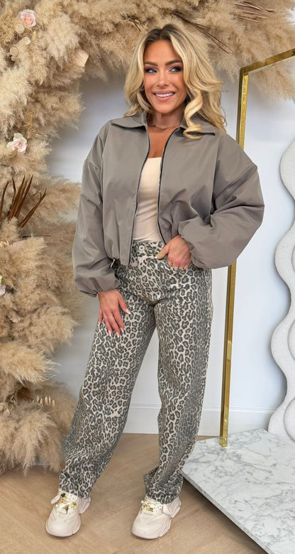 NEW ZIPPER BOMBERJACKET TAUPE