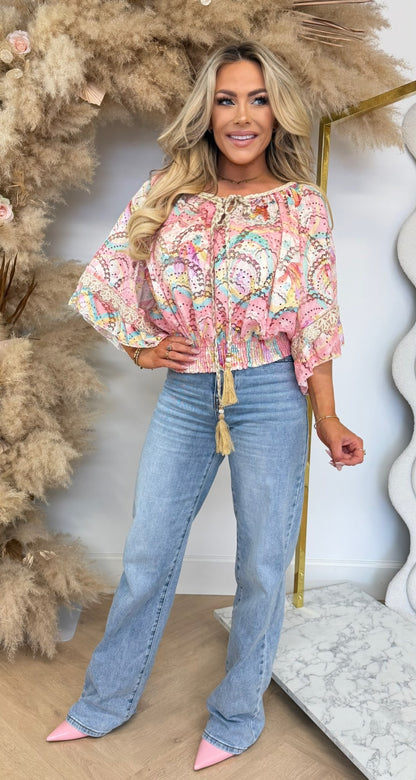 FLOWER LACE TOP PASTEL