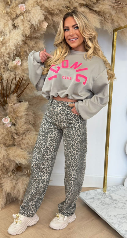 NEON ICONIC CLUB CROPPED SWEAT TAUPE