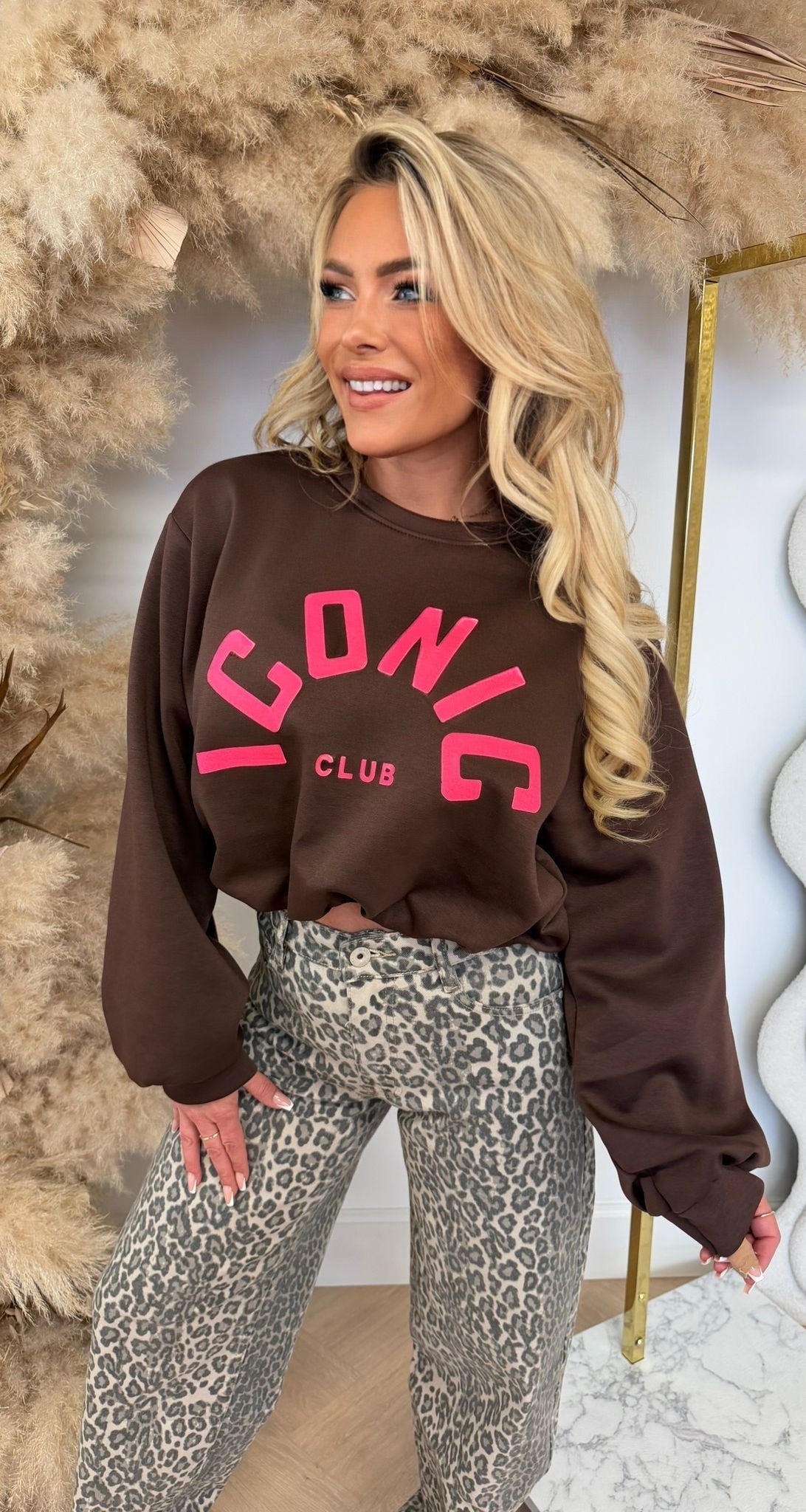 NEON ICONIC CLUB CROPPED SWEAT CHOCO