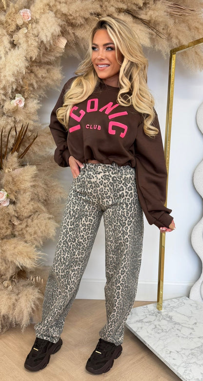 NEON ICONIC CLUB CROPPED SWEAT CHOCO