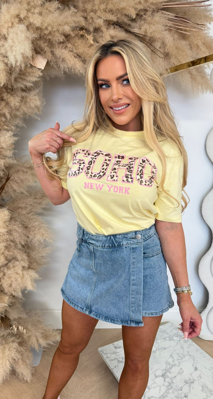 SOHO LEOPARD TEE 298 YELLOW