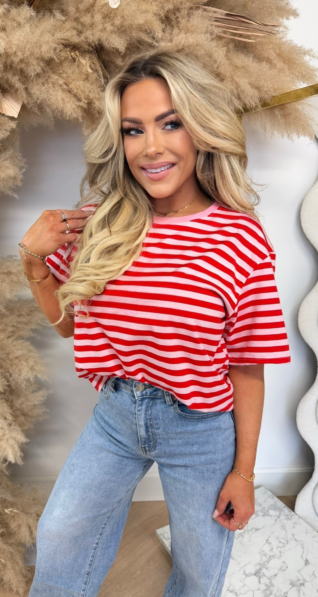 KAYLLA STRIPE SHIRT 962 RED
