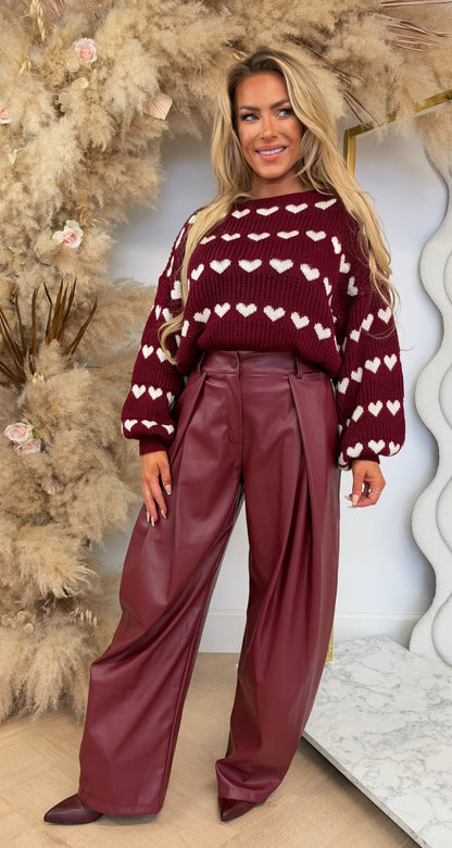 LOVELY HARTJES CROPPED KNIT BORDEAUX