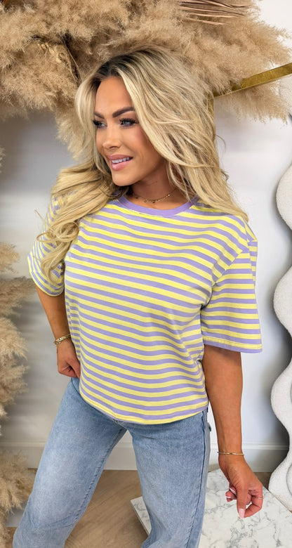 KAYLLA STRIPE SHIRT 962 LILA/YELLOW