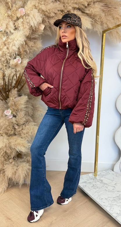 DIDI LEO STRIPE JACKET BORDEAUX