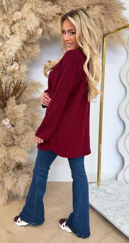 KIMMY SOFT LONG TOP BURGUNDY