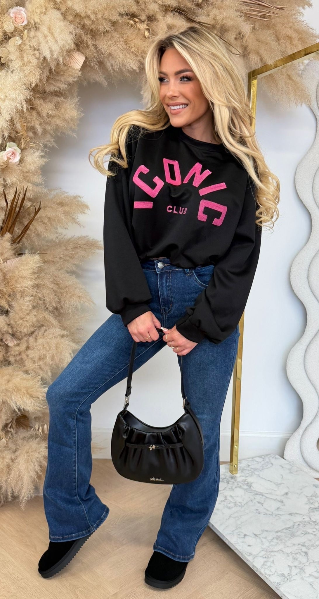 NEON ICONIC CLUB CROPPED SWEAT BLACK