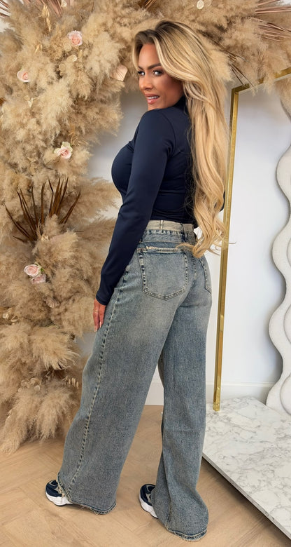 JASMIJN BASIC KOL TOP NAVY