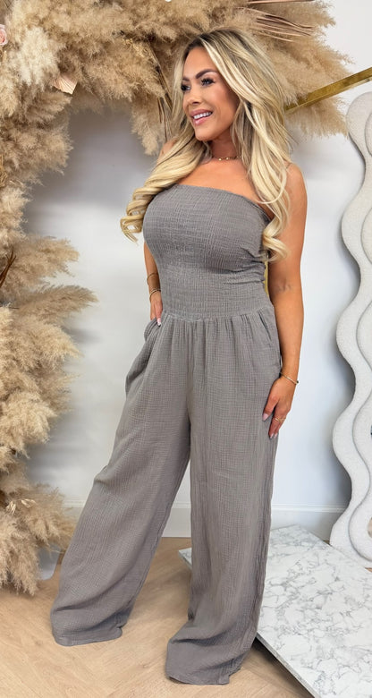ELIN STRAPLESS JUMPER TAUPE