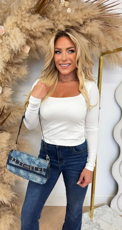 MINOU BASIC STRETCH TOP WHITE