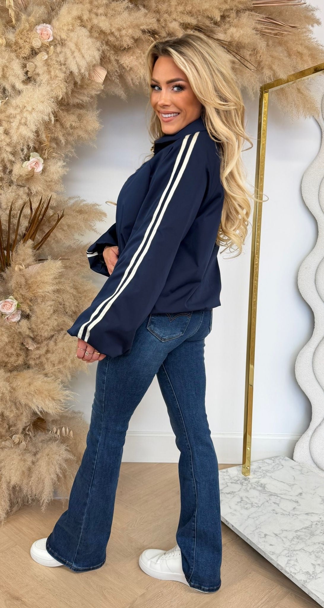 KLOË DOUBLE STRIPE JACKET NAVY