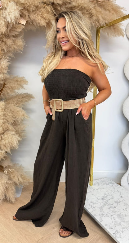 ELIN STRAPLESS JUMPER CHOCO