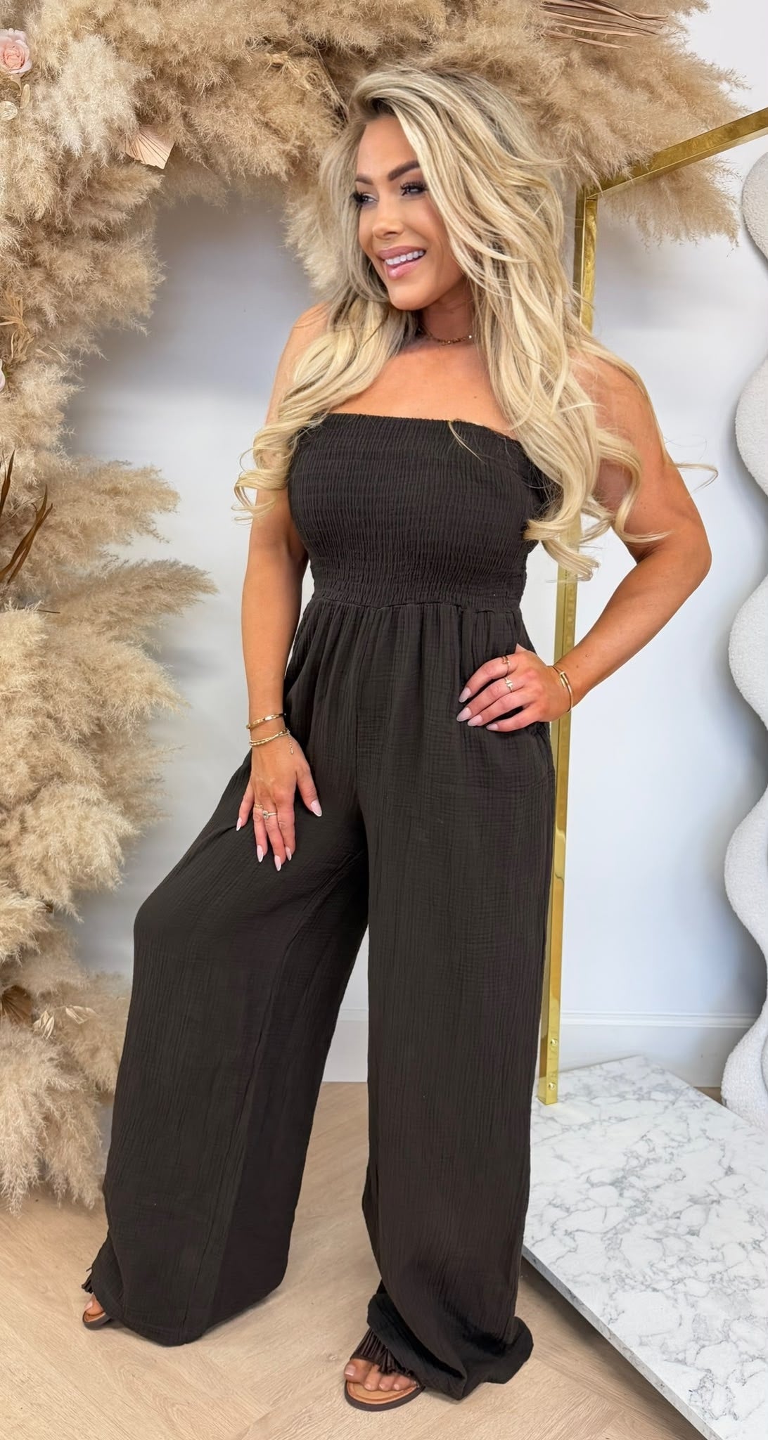 ELIN STRAPLESS JUMPER CHOCO