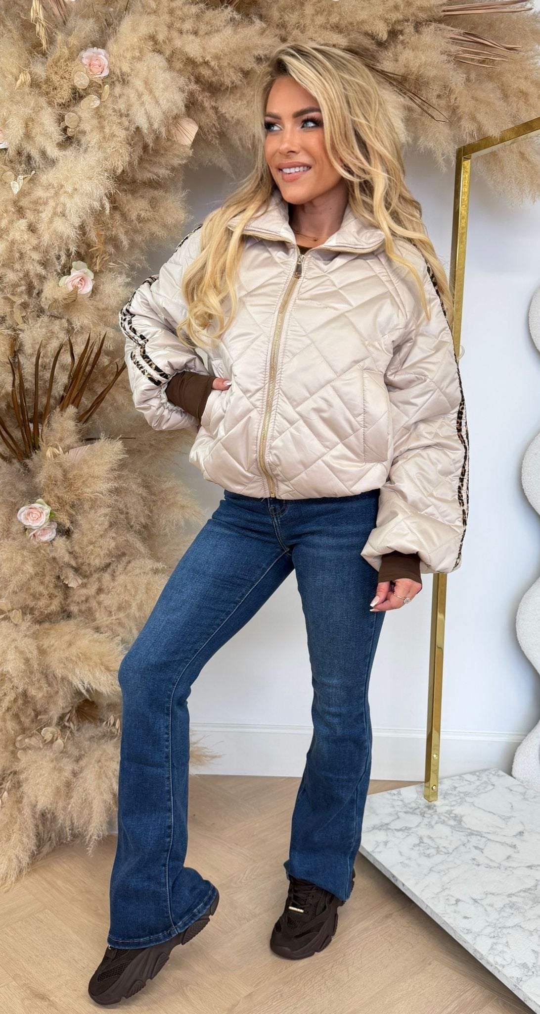 DIDI LEO STRIPE JACKET BEIGE