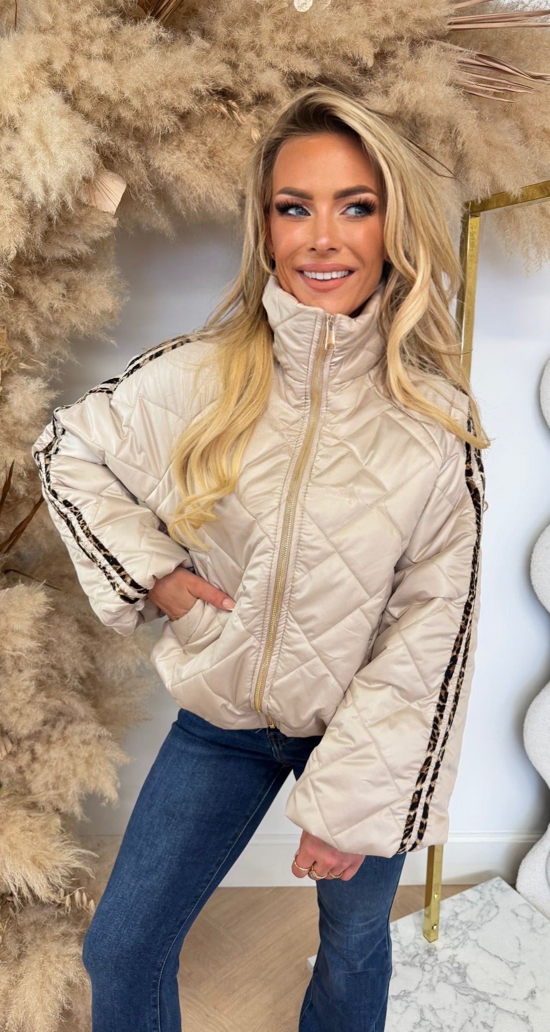 DIDI LEO STRIPE JACKET BEIGE