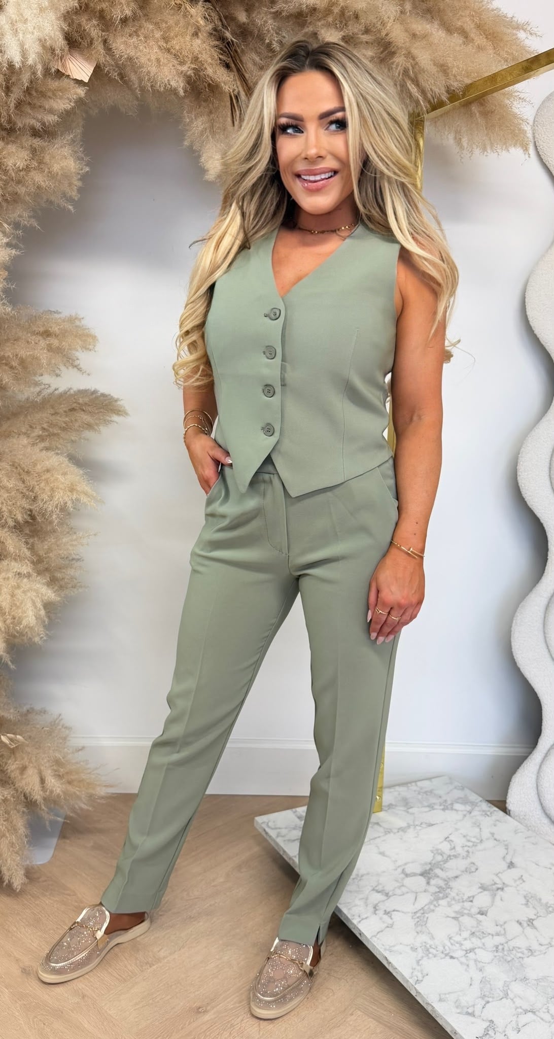 LULU MARY GILET GL014 OLIVE