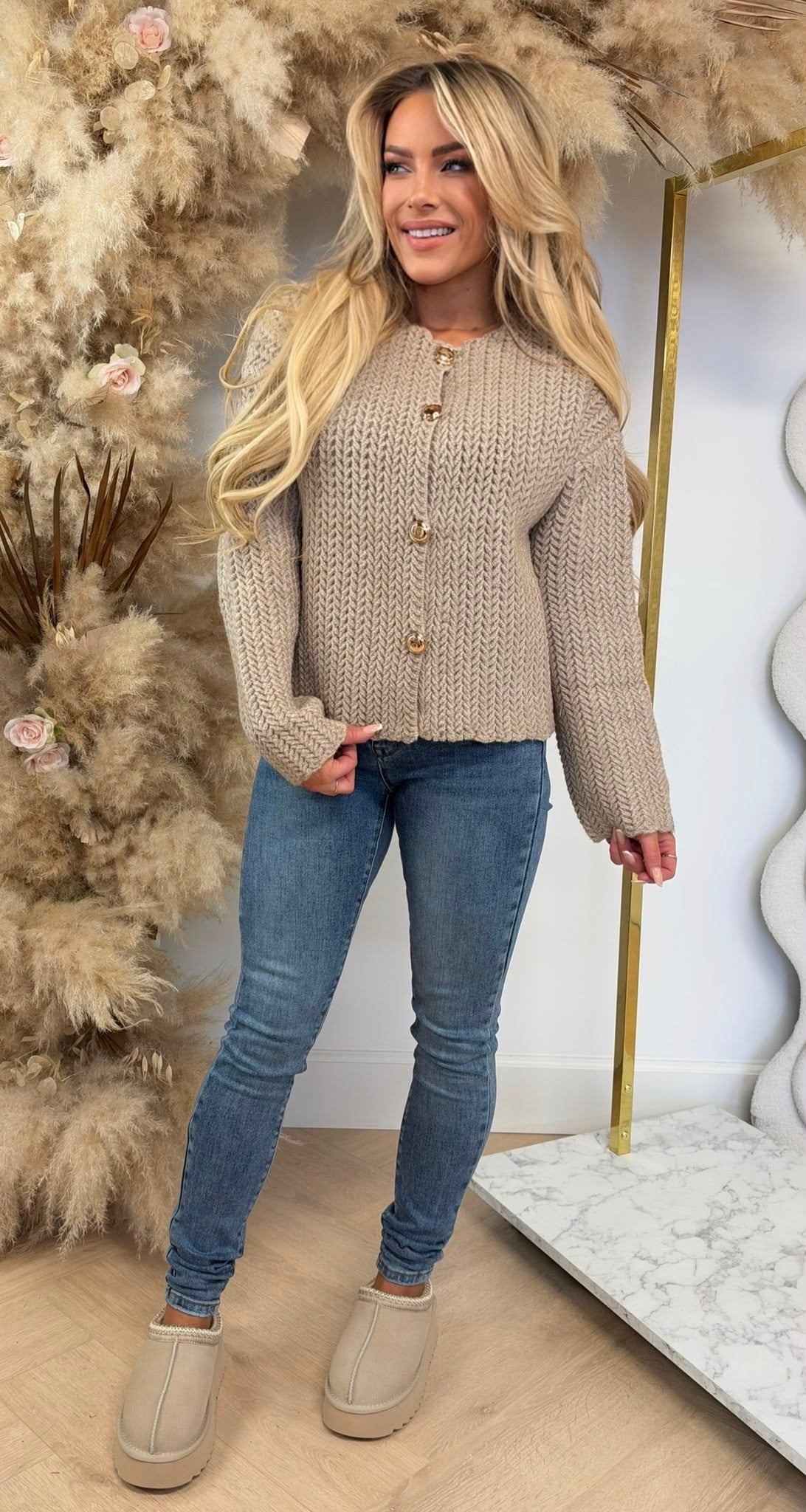 VICKY KNITTED VESTJE TAUPE
