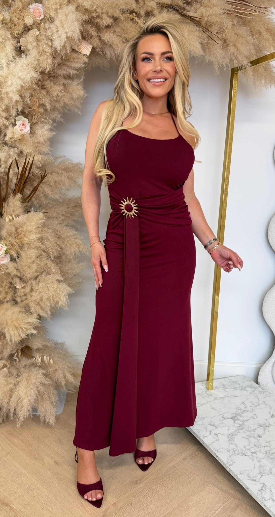 MIDNIGHT SUN DRESS BORDEAUX
