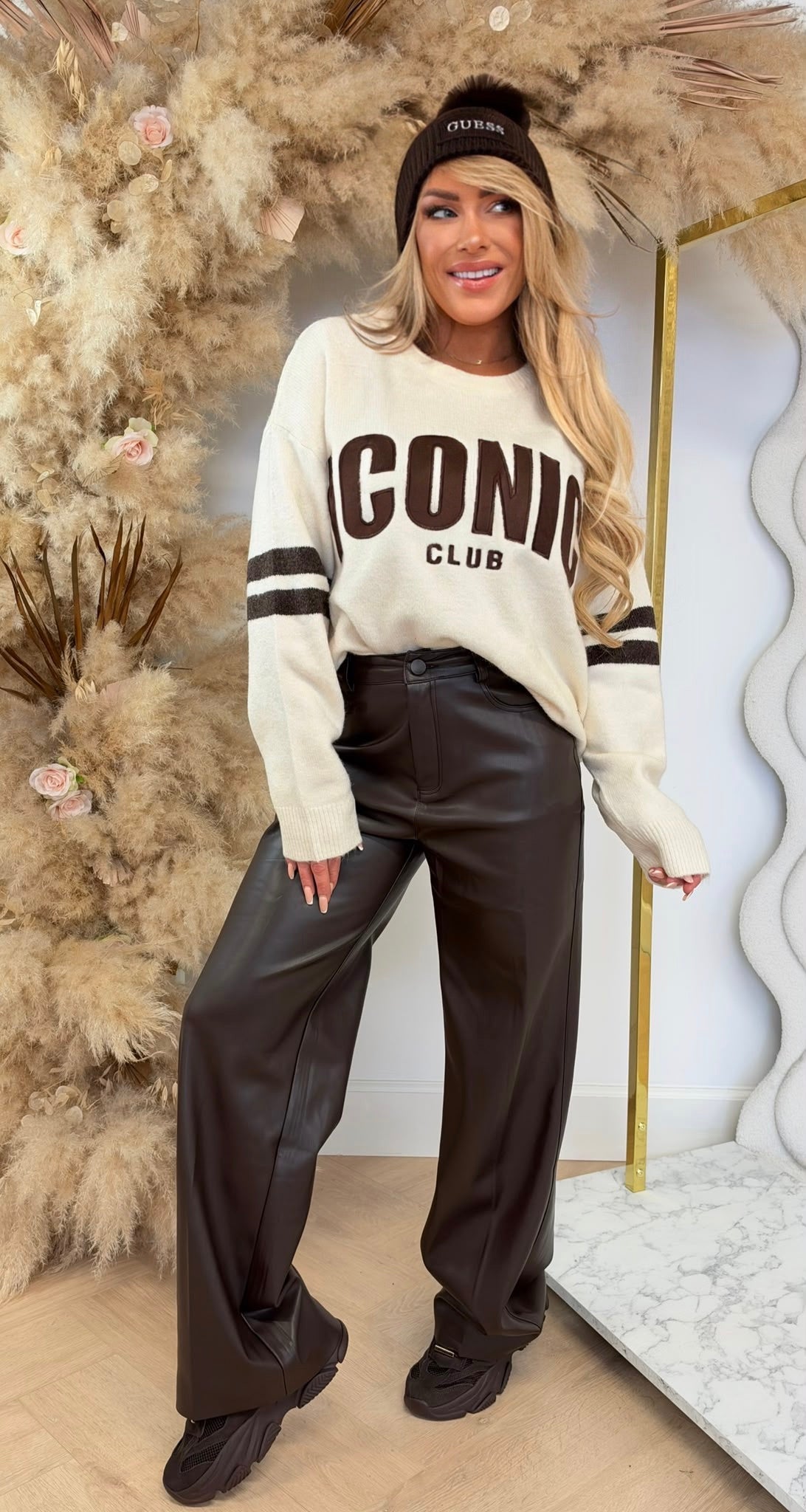 SIDE STRIPE ICONIC CLUB KNIT 3831425 BEIGE