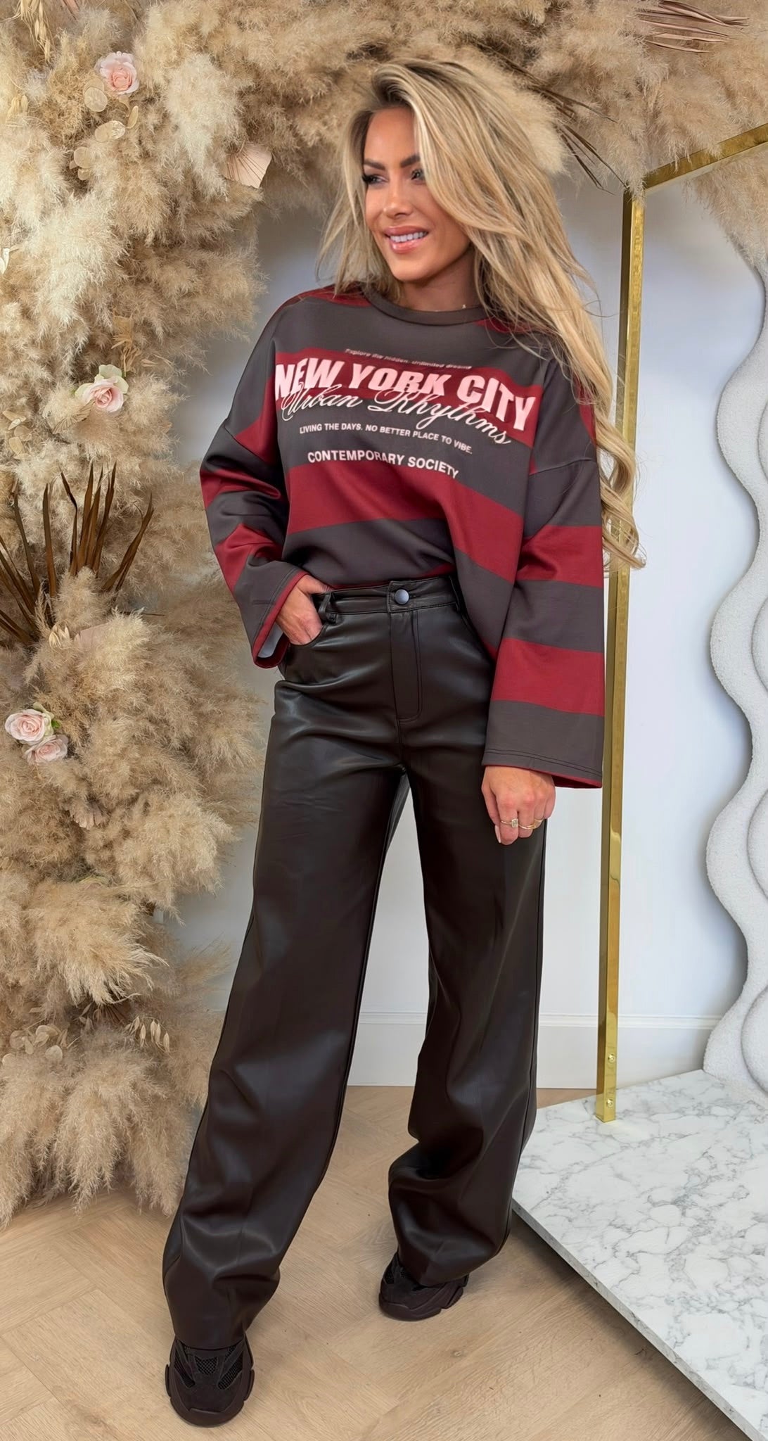URBAN RHYTEMS WIDE SLEEVE TOP RED
