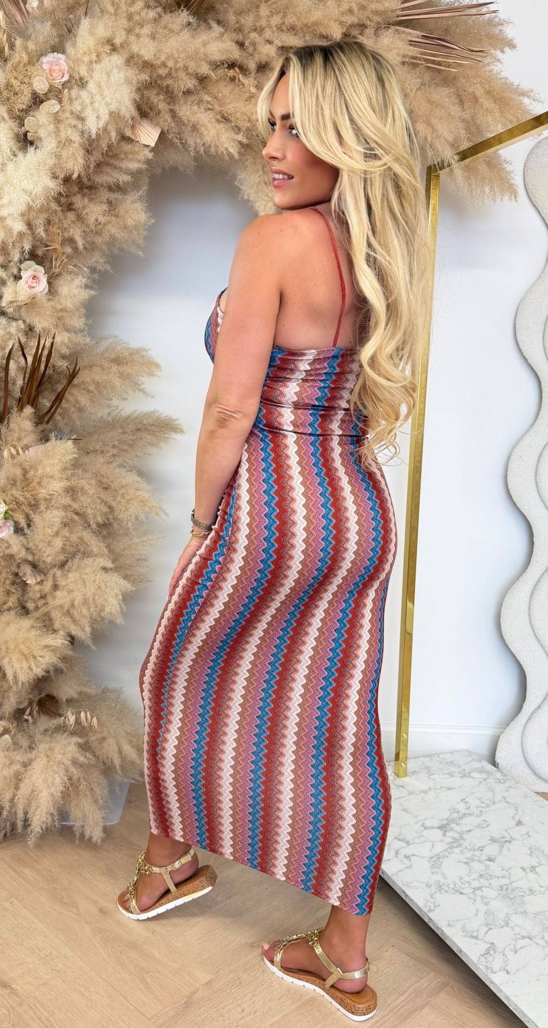 SUMMER ZIGZAG DRESS TERRACOTTA