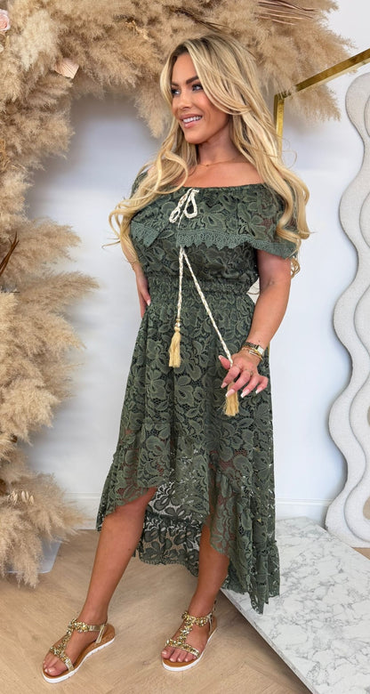 ALICE BOHO TOUWTJES DRESS ARMYGREEN