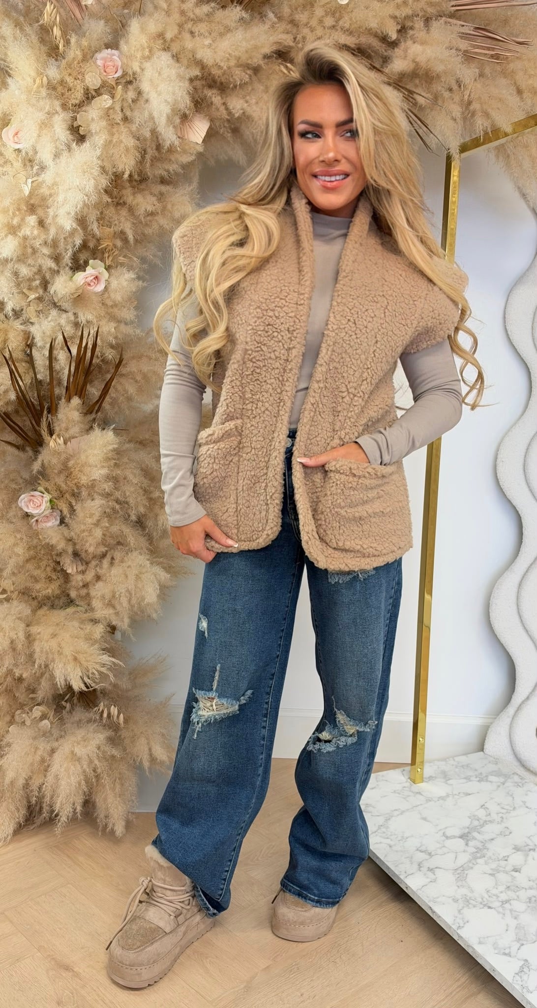 TEDDY GILET BEIGE