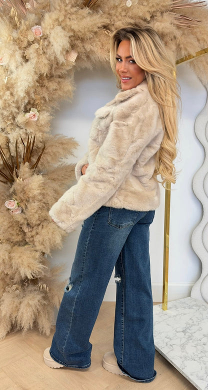 GLAMOUR FAKE FUR JACKET 1100 SCHWARZ