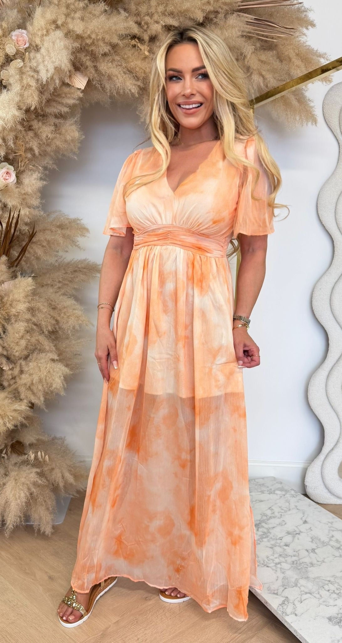 LUNA MAXI DRESS 5167 PEACH
